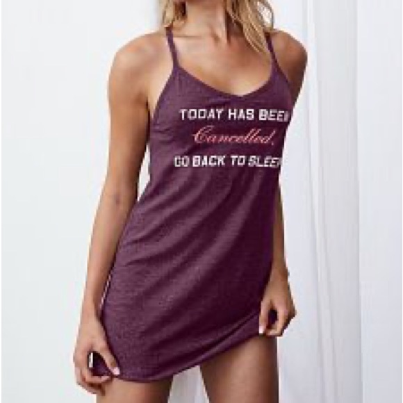 ISO * Victoria’s Secret Cotton Sleep Slips Tank Top Dress - Picture 3 of 5